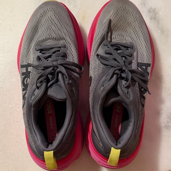 Hoka Gray and Pink Athletic Shoes - Picture 2 of 8